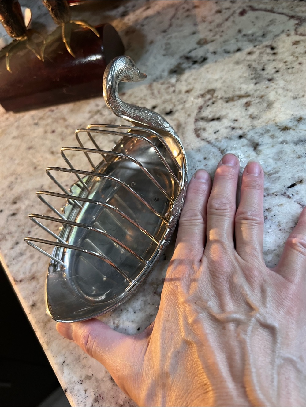 Antique Silver Swan Toast Rack in Excellent Condition - Picture 8 of 12